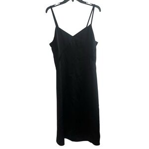 Calvin Klein Black Satin Sleeveless Slip Dress